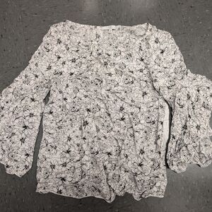 Fever Black and White Floral Blouse
